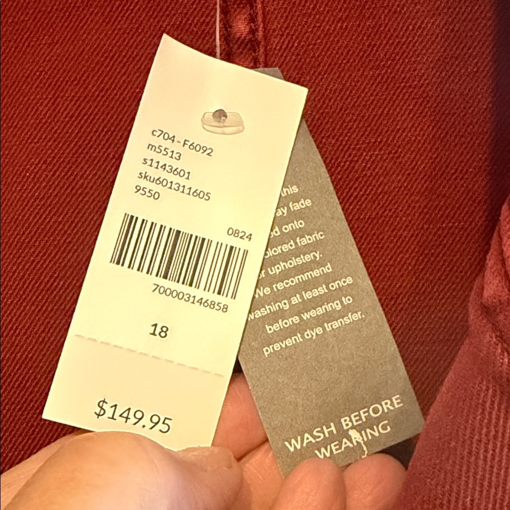 Lane Bryant Women's Red Denim Trench Coat - Picture 2 of 15